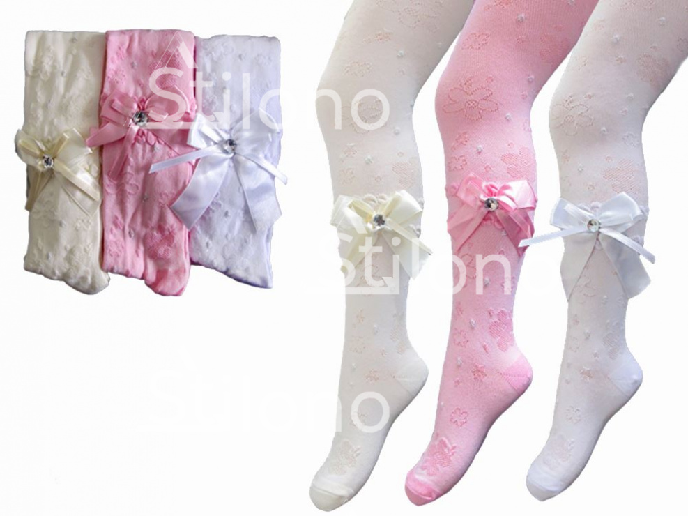 Колготки  для девочки с аксессуаром жаккардовые KBS 4-40027-00